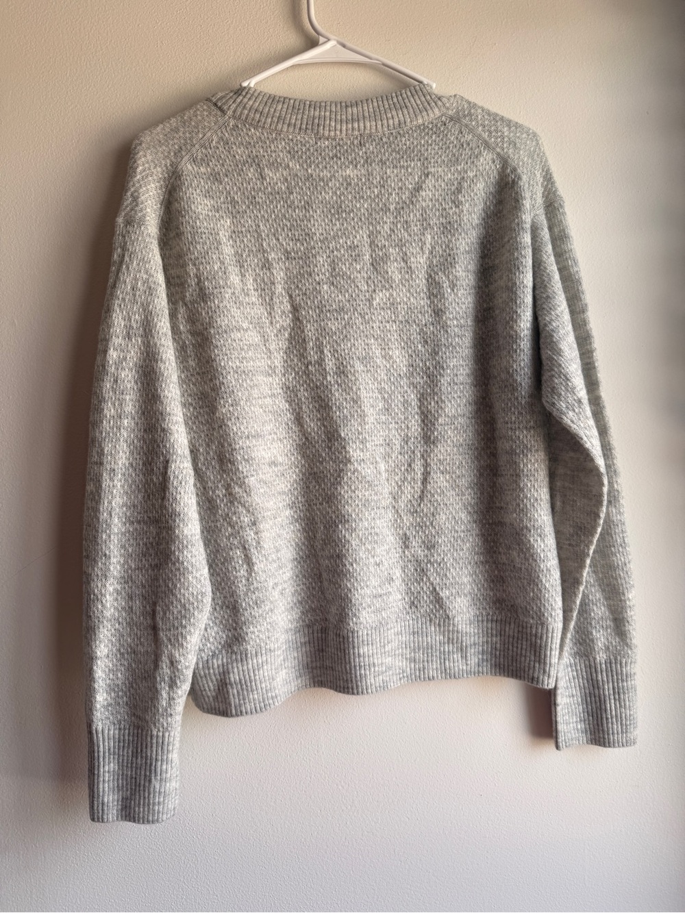 Quince Light Grey Crewneck Sweater Wool Nylon Baby Alpaca Blend Size L - Picture 3 of 9